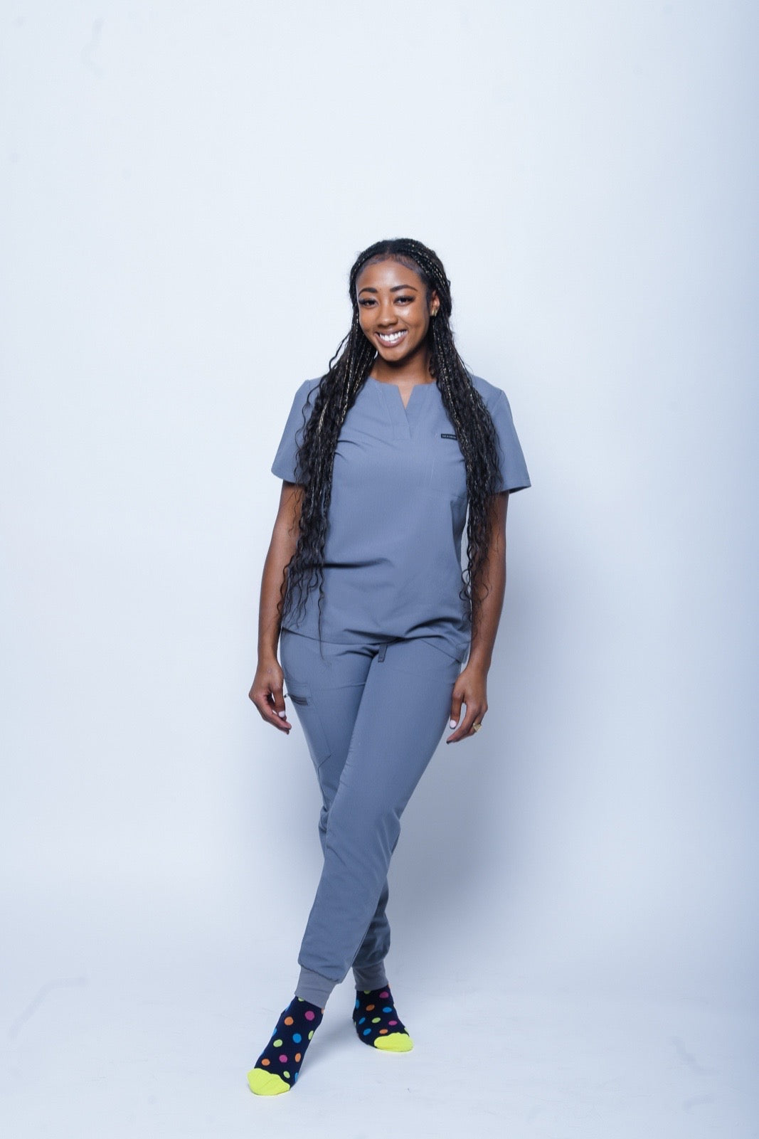 Julia Grey Scrub Top