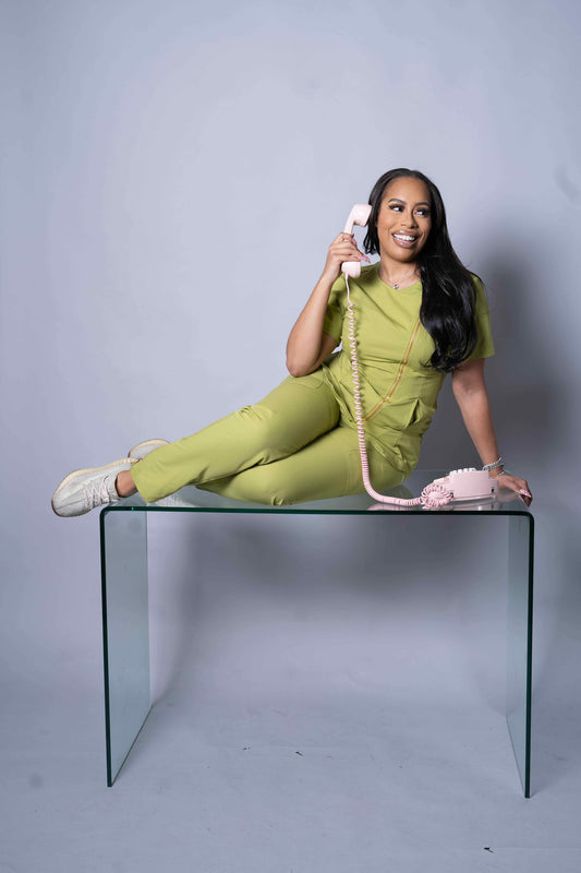 Magnolia Olive Green Scrub Top