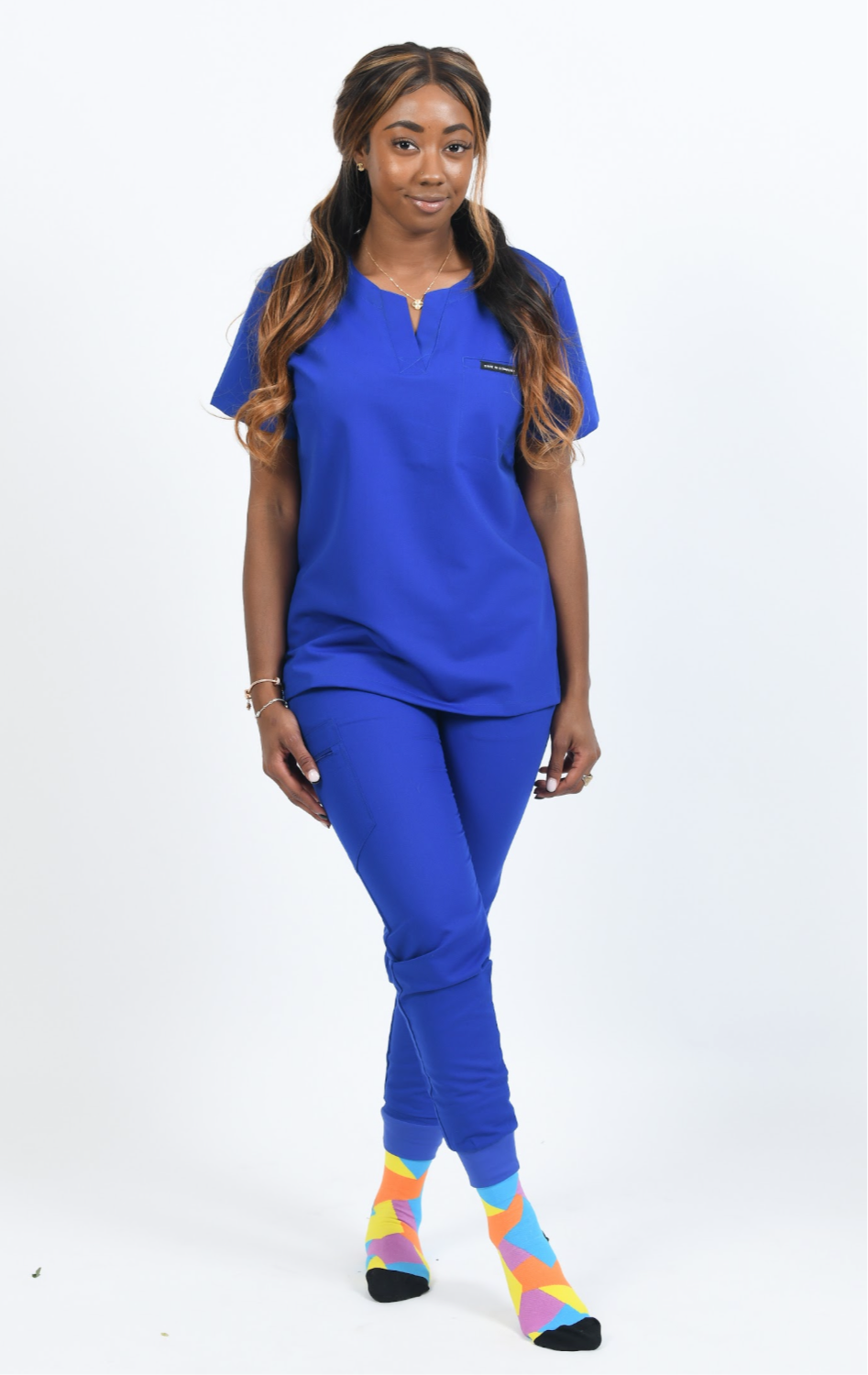Julia Royal Scrub Top
